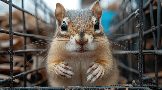 Squirrels in traps, Cages for exterminating pests and rodents