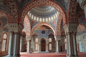 Obraz premium Beautiful mosque as a place of worship for Muslims created with Generative AI