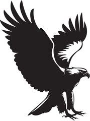 The silhouette of wild eagle vector art