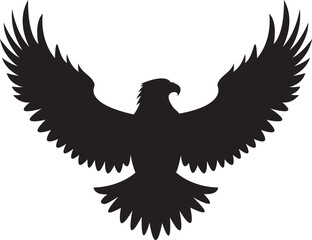 The silhouette of wild eagle vector art