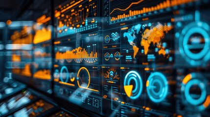 Obraz premium High Fidelity Data Visualization Interface Concept