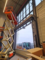 Installation work at height using equipment