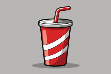 Minimalist Iced Latte Cup Vector Graphic for Cafe and Coffee Lovers