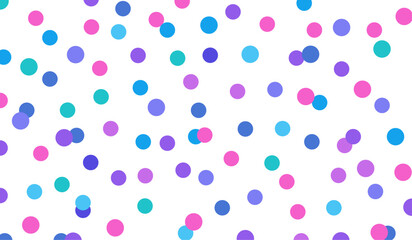 Seamless pattern with hearts and bubbles, background with circles, pattern with dots