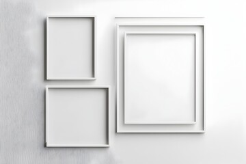 Sleek Minimalist Rectangular Line Frames on Clean White Background for Versatile Designs