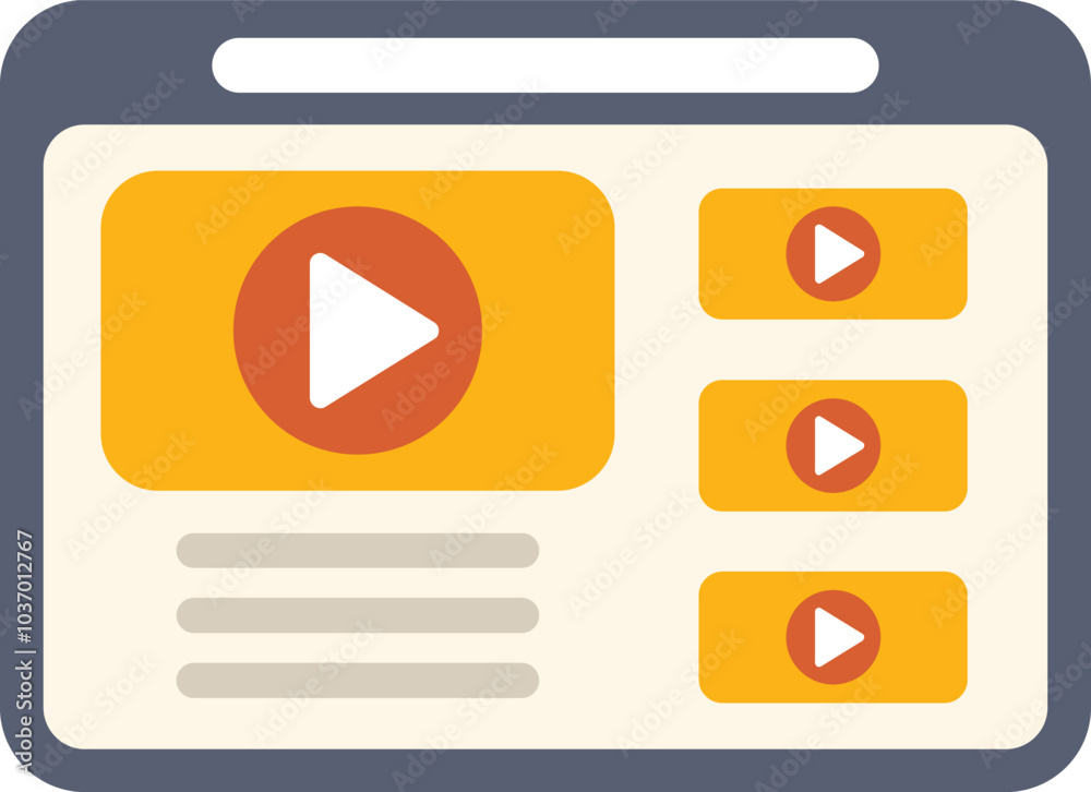 Poster digital video player interface is showing streaming media content with a play button