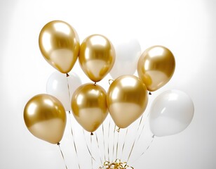 balloons flying isolated on white background