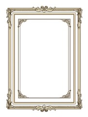 Classic Ornate Line Frames Set on White Background for Formal Documents and Certificates