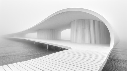 Obraz premium Layers of lines converging towards a central focal point, drawing the viewer's eye deeper into the composition 