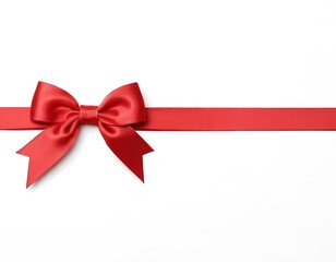 red bow isolated on pure white background