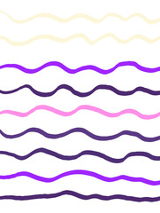 Wavy stripes print background. uneven hand drawn waves vector pattern. Striped abstract template. Cute squiggle streaks texture. coloured bars on white backdrop.