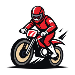 Motorcycle Rider Vector Illustration on White Background