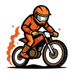 Obraz premium Motorcycle Rider Vector Illustration on White Background