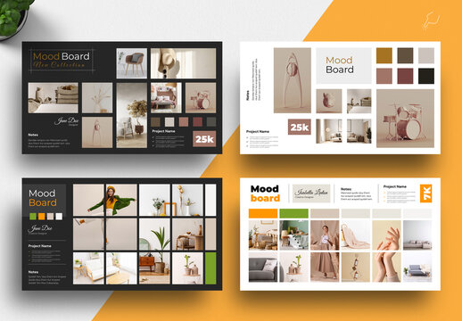 Simple Mood Board Layout With Dark & Light Accents