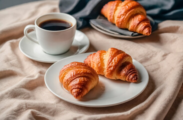 cup of coffee and croissant