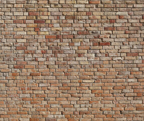 Old brick wall as texture. Red vintage background.