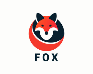 Obraz premium Colorful fox logo design vector template