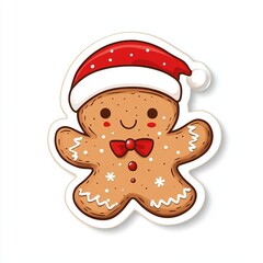 cute Christmas cookie in the style of die cut stic