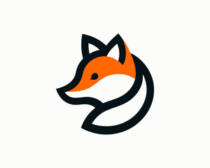 Colorful fox logo design vector template