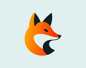 Colorful fox logo design vector template