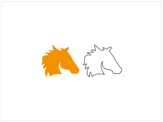 HORSE logo design ,icon , vector , illustration and isolate template .