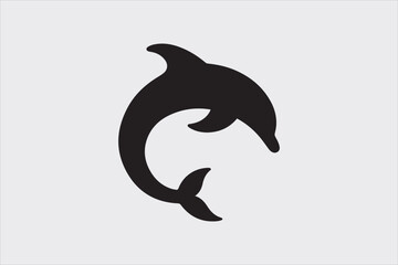 A Minimalist Dolphin fish icon Design.