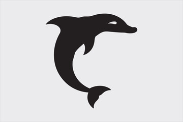 A Minimalist Dolphin fish icon Design.