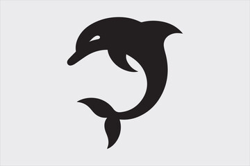 A Minimalist Dolphin fish icon Design.