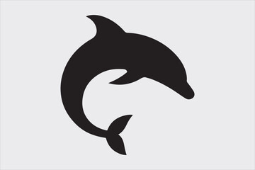 A Minimalist Dolphin fish icon Design.