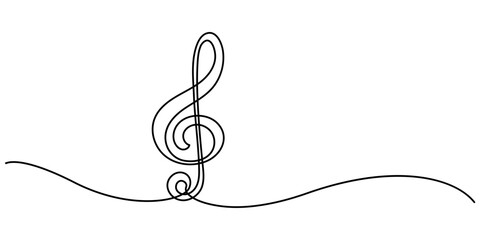 Musical Note Continuous Line Icon, Continuous music line art note vector sketch illustration. Abstract music notes song sound concept background outline icon art one sheet. Vector illustration sketch
