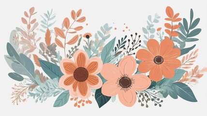 vector pattern flower boho abstract pattern background