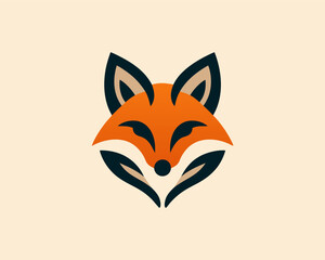 Colorful fox logo design icon symbol vector illustration