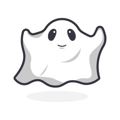 Cute Cartoon ghost Flying Halloween illustration