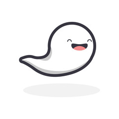 Cute Cartoon ghost Flying Halloween illustration