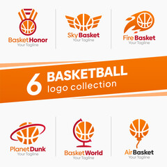 Basketball Shape Logo Template Set. Good for Business, Agency, Community and Organization