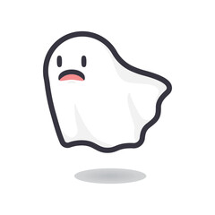 Cute Cartoon ghost Flying Halloween illustration