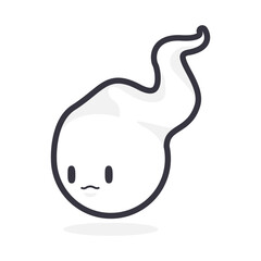 Fototapeta premium Cute Cartoon ghost Flying Halloween illustration