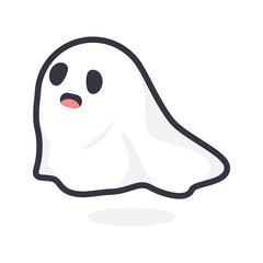 Cute Cartoon ghost Flying Halloween illustration