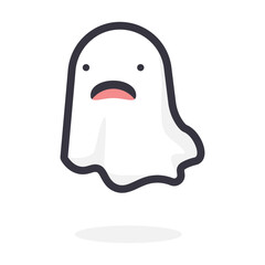 Cute Cartoon ghost Flying Halloween illustration