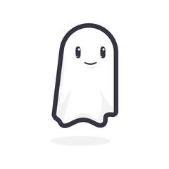 Cute Cartoon ghost Flying Halloween illustration