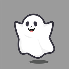 Cute Cartoon ghost Flying Halloween illustration