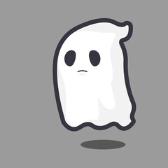 Cute Cartoon ghost Flying Halloween illustration