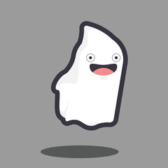 Cute Cartoon ghost Flying Halloween illustration