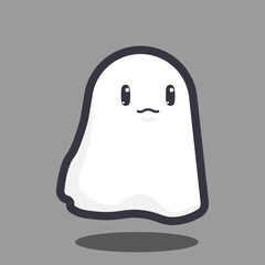 Cute Cartoon ghost Flying Halloween illustration