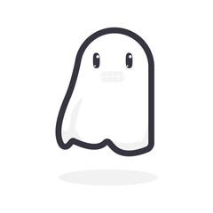 Cute Cartoon ghost Flying Halloween illustration