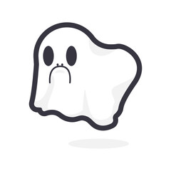 Cute Cartoon ghost Flying Halloween illustration