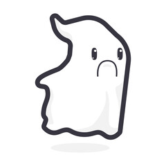 Cute Cartoon ghost Flying Halloween illustration
