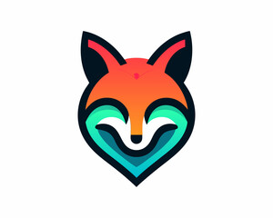 Colorful fox logo design icon symbol vector illustration