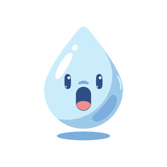 cute and funny 2d illustration of a cartoon character a water drop on white background background