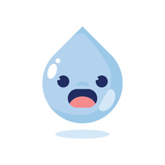 cute and funny 2d illustration of a cartoon character a water drop on white background background